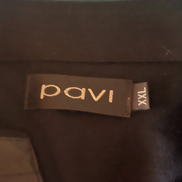 Pavi Black Long Sleeve Tee Shirt w/ Embellished Shoulders and Cuffs XXL - Picture 6 of 7
